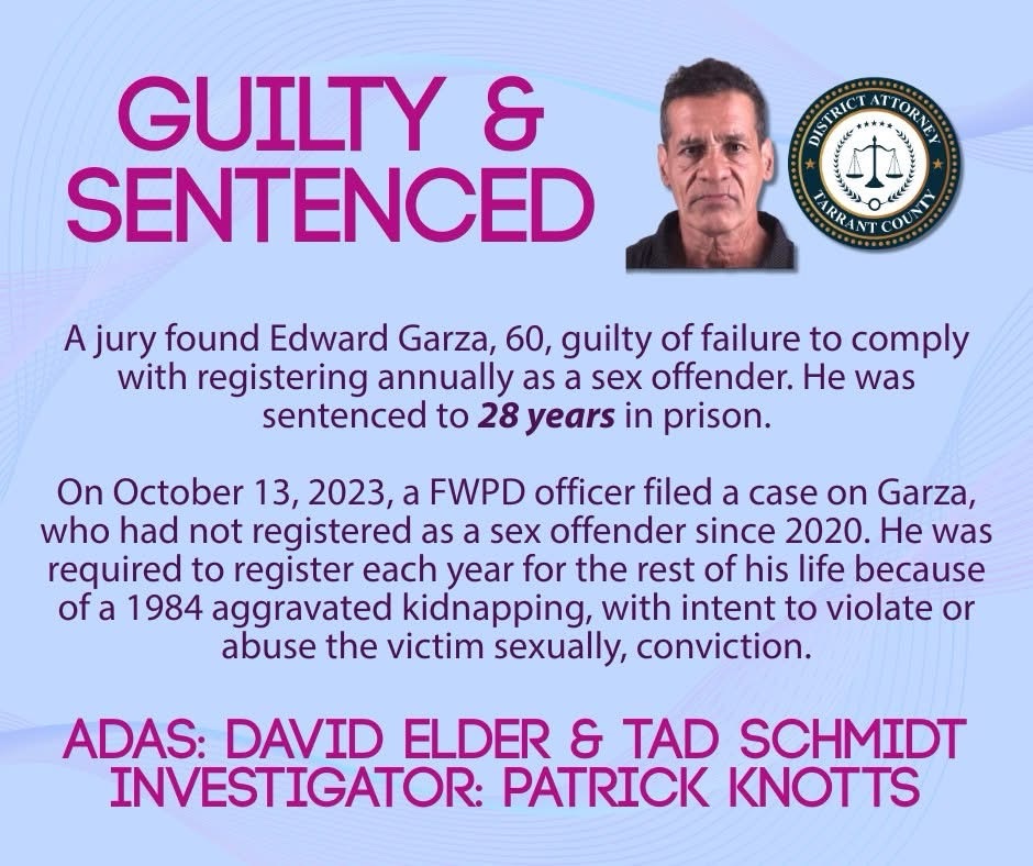 Guilty Verdict: Man Sentenced to 28 Years for Failing to Register as Sex&nbsp;Offender